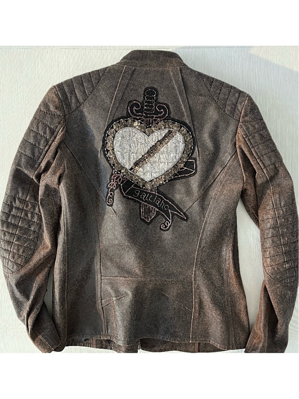 Galliano John Galliano Archive Heart Leather Moto Jacket